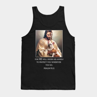 Psalm 99 11 Jesus and a French Bulldog Tank Top